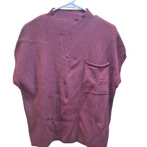 Womens Lazy R Rose Sweater Burgundy Large